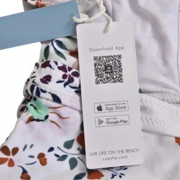 NWT CUPSHE Womens Floral Rose Garden Cross Ruched Wrap One Piece Swimsuit Small - Picture 10 of 11